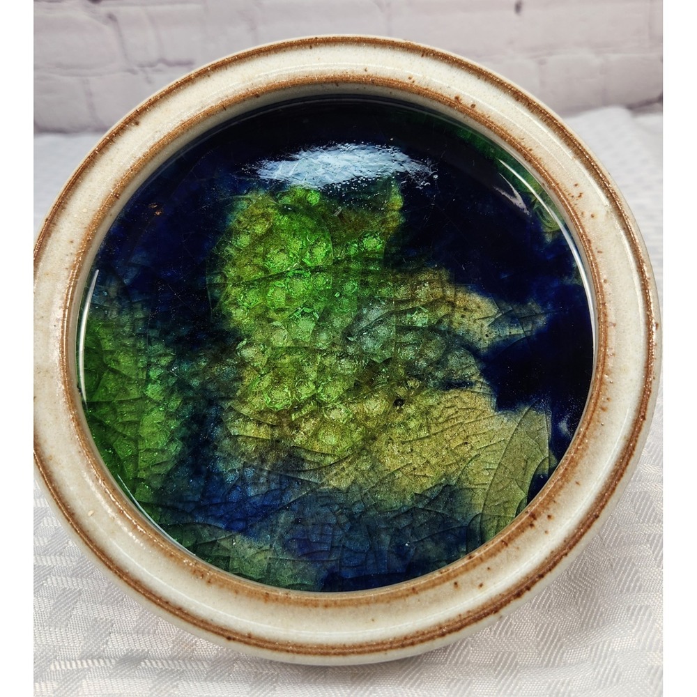 Signed Pottery Japan Fractured Glass Mosaic